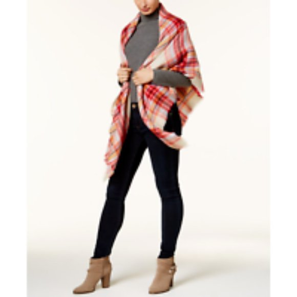 Collection XIIX College Plaid Runway Wrap & Scarf in One, Retail $38.00 - Picture 2 of 6